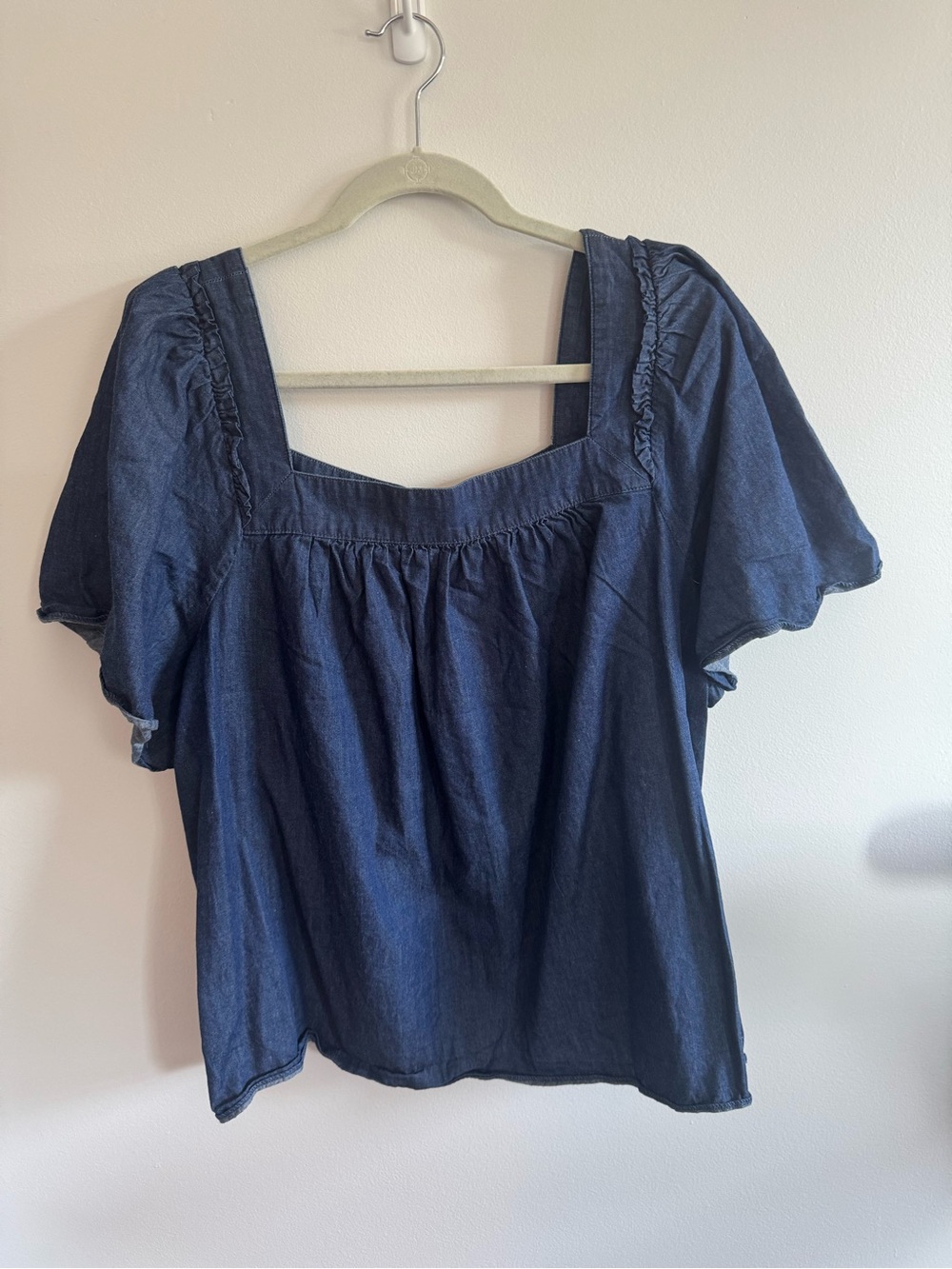 Draper James Women’s Square Neck Short Sleeve Top - Jean fabric